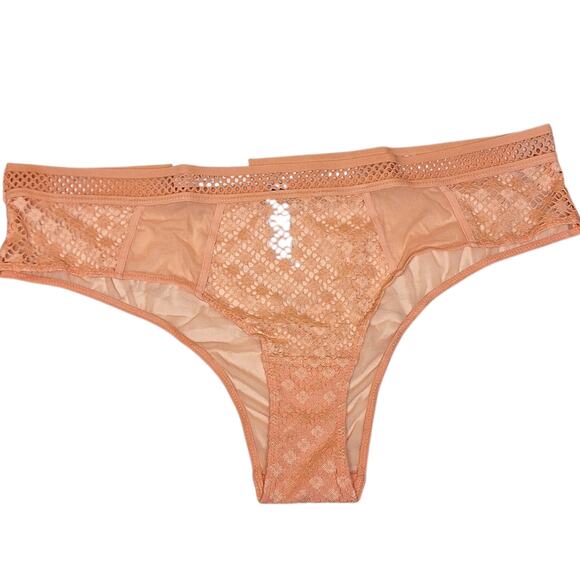 Adore me NEW semi sheer lace sexy cheeky panties XL pastel orange underwear - Picture 1 of 4